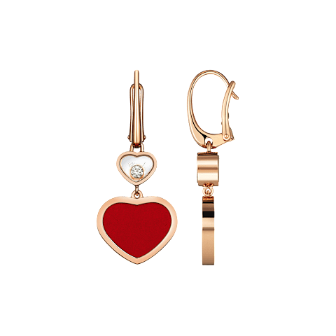 IngrandisciChopard - Orecchini Diamanti Happy Hearts 837482-5810  Vista frontale e laterale
