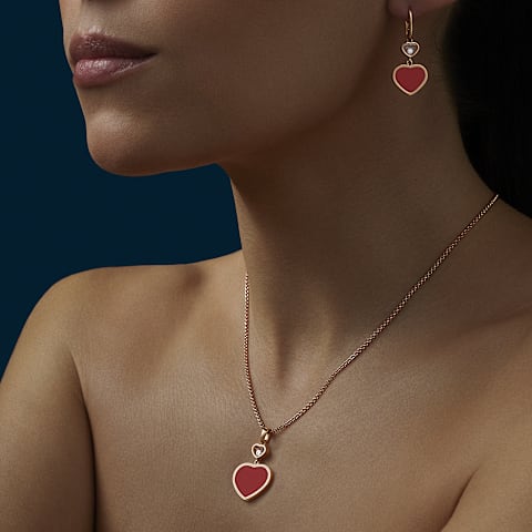 Vergr&ouml;&szlig;ern {0}Chopard - Diamant Ohrringe Happy Hearts 837482-5820     Getragene Ansicht