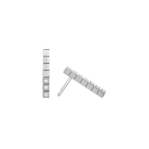 Vergr&ouml;&szlig;ern {0}Chopard - Diamant Ohrringe Ice Cube 837702-1002  Vorder- und Seitenansicht