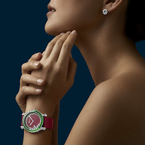 Vergr&ouml;&szlig;ern {0}Chopard - Diamant Ohrringe Happy Diamonds Icons 83A017-1201     Getragene Ansicht