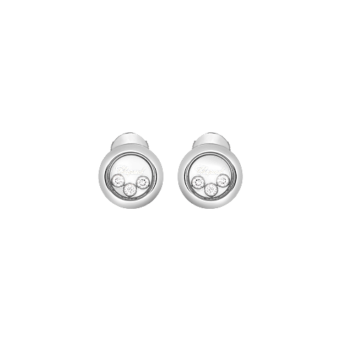 Enlarge {0}Chopard - Diamond Earrings Happy Diamonds Icons 83A018-1001   front view