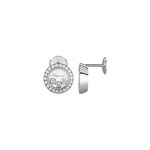 Vergr&ouml;&szlig;ern {0}Chopard - Diamant Ohrringe Happy Diamonds Icons 83A018-1201  Vorder- und Seitenansicht