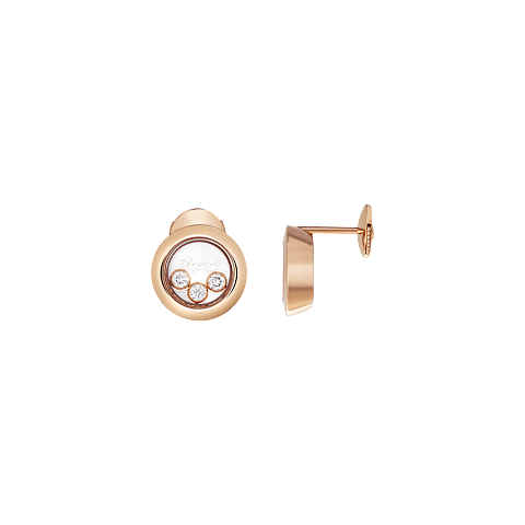 Vergr&ouml;&szlig;ern {0}Chopard - Diamant Ohrringe Happy Diamonds Icons 83A018-5001  Vorder- und Seitenansicht
