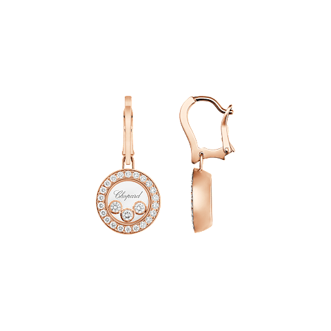 放大 {0}Chopard - 钻石 耳环 Happy Diamonds Icons 83A018-5401  正面及侧面视图