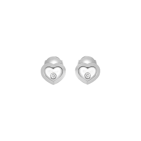 Enlarge {0}Chopard - Diamond Earrings Happy Diamonds Icons 83A054-1001   front view