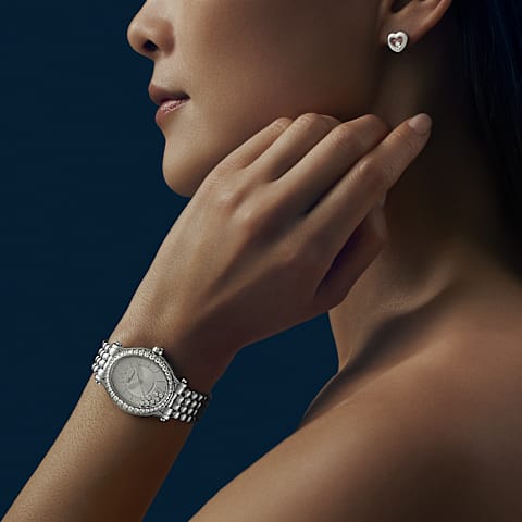 Enlarge {0}Chopard - Diamond Earrings Happy Diamonds Icons 83A054-1001     worn view