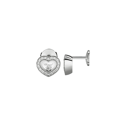 Enlarge {0}Chopard - Diamond Earrings Happy Diamonds Icons 83A054-1201  front & side view