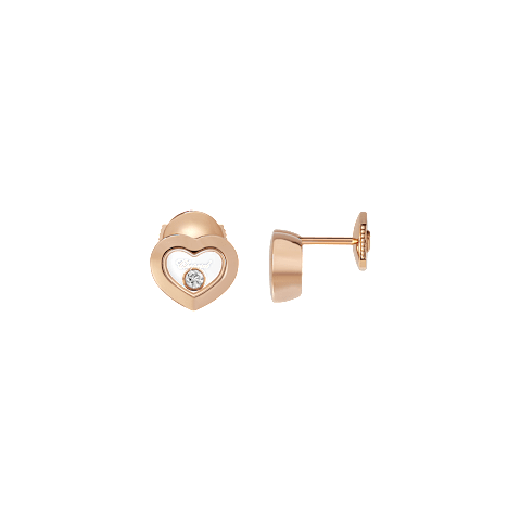AgrandirChopard - Boucles d'oreilles Diamant Happy Diamonds Icons 83A054-5001  Vue de face et lat&eacute;rale