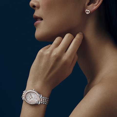AgrandirChopard - Boucles d'oreilles Diamant Happy Diamonds Icons 83A054-5001     vue port&eacute;e
