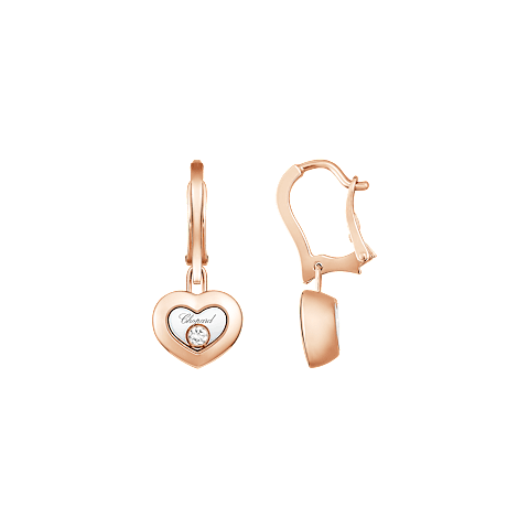 Ingrandisci {0}Chopard - Orecchini Happy Diamonds Icons 83A054-5301  Vista frontale e laterale