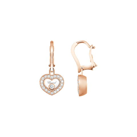 AgrandirChopard - Boucles d'oreilles Diamant Happy Diamonds Icons 83A054-5401  Vue de face et lat&eacute;rale