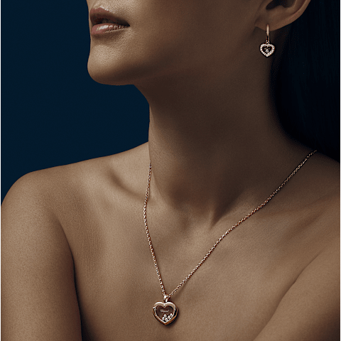 AgrandirChopard - Boucles d'oreilles Diamant Happy Diamonds Icons 83A054-5401     vue port&eacute;e