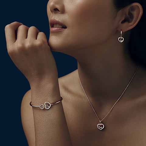 AgrandirChopard - Boucles d'oreilles Diamant Happy Diamonds Icons 83A054-5401     vue port&eacute;e