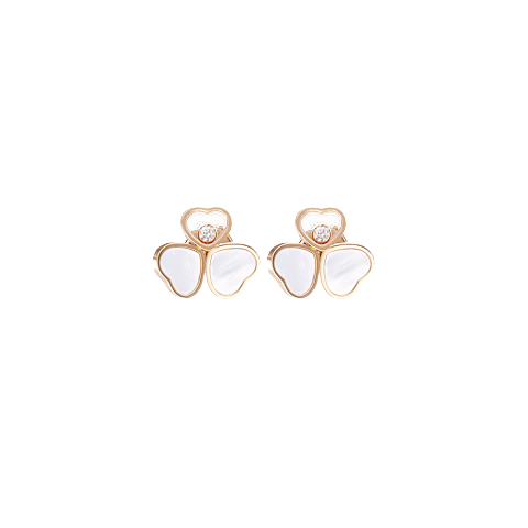 Agrandir {0}Chopard - Boucles d'oreilles Diamant Happy Hearts Wings 83A083-5301   Vue de face