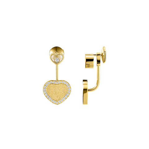 Enlarge {0}Chopard - Earrings Happy Hearts Golden Hearts 83A107-0921  front & side view