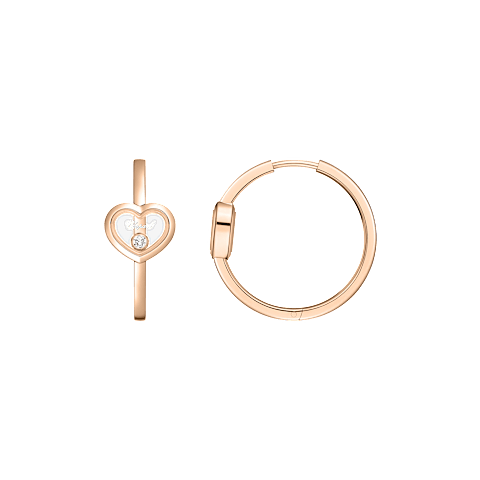 放大 Chopard - 耳环 Happy Diamonds Icons 83A192-5301  正面及侧面视图