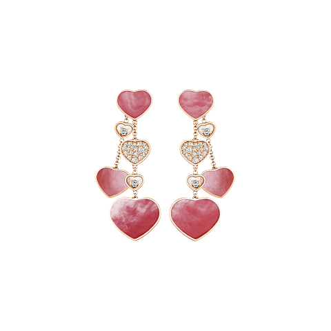 Agrandir {0}Chopard - Boucles d'oreilles Diamant Happy Hearts 83A482-5906   Vue de face