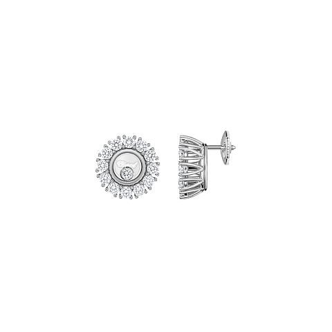 تكبير {0}Chopard - ألماس أقراط هابي دايموندز آيكونز جوايري 83A609-1001  عرض أمامي وجانبي