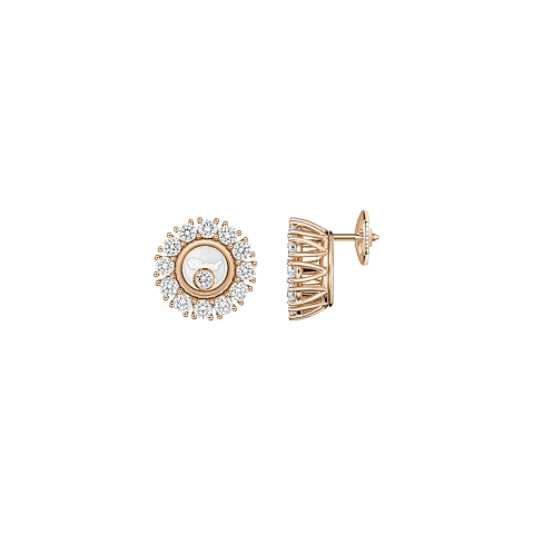 تكبير {0}Chopard - ألماس أقراط هابي دايموندز آيكونز جوايري 83A609-5001  عرض أمامي وجانبي