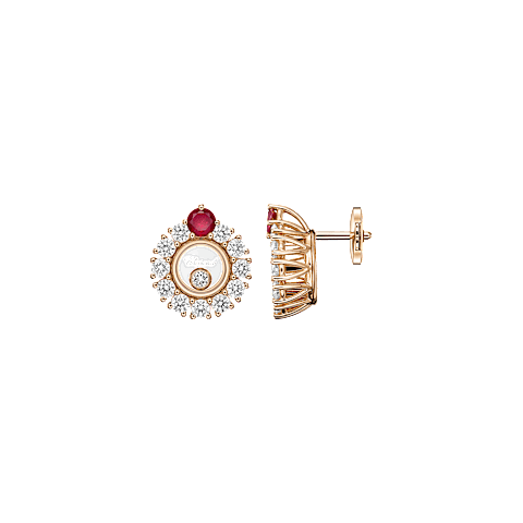 Enlarge {0}Chopard - Diamond Earrings Happy Diamonds Icons 83A609-5310  front & side view