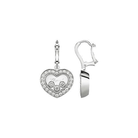 放大Chopard - 钻石 耳环 Happy Diamonds Icons 83A611-1401  正面及侧面视图