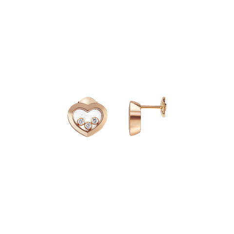 放大Chopard - 钻石 耳环 Happy Diamonds Icons 83A611-5001  正面及侧面视图