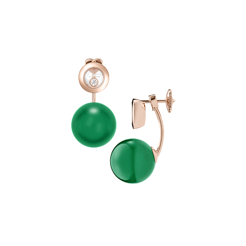 Agrandir {0}Chopard - Boucles d'oreilles Diamant Happy Diamonds Planet 83A619-5101  Vue de face et lat&eacute;rale
