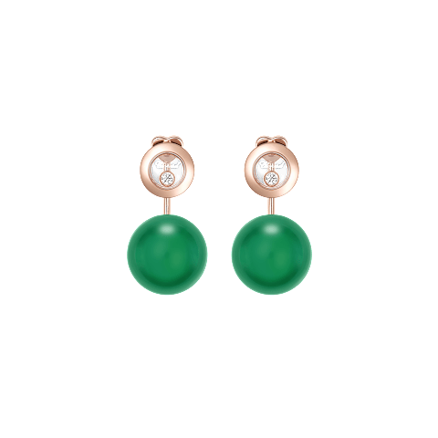 Agrandir {0}Chopard - Boucles d'oreilles Diamant Happy Diamonds Planet 83A619-5101   Vue de face