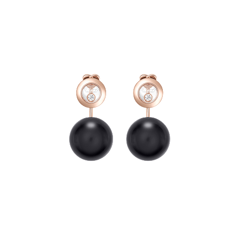Agrandir {0}Chopard - Boucles d'oreilles Diamant Happy Diamonds Planet 83A619-5201   Vue de face