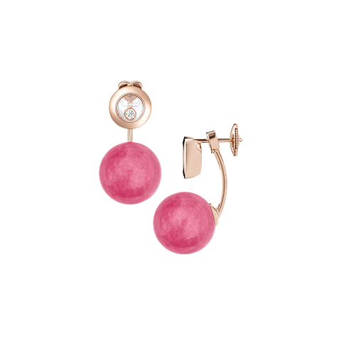 Agrandir {0}Chopard - Boucles d'oreilles Diamant Happy Diamonds Planet 83A619-5701  Vue de face et lat&eacute;rale