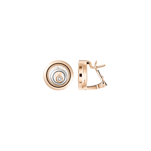 放大 {0}Chopard - 钻石 夹式耳环 Happy Spirit 848230-9001  正面及侧面视图