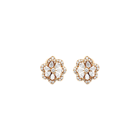 Enlarge {0}Chopard - Diamond Earclips Precious Lace Mini-Frou-Frou 848347-5001   front view