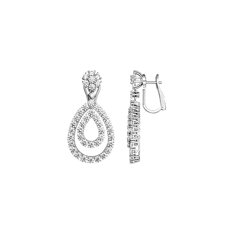 IngrandisciChopard - Orecchini a clip Diamanti L'Heure du Diamant 849066-1001  Vista frontale e laterale