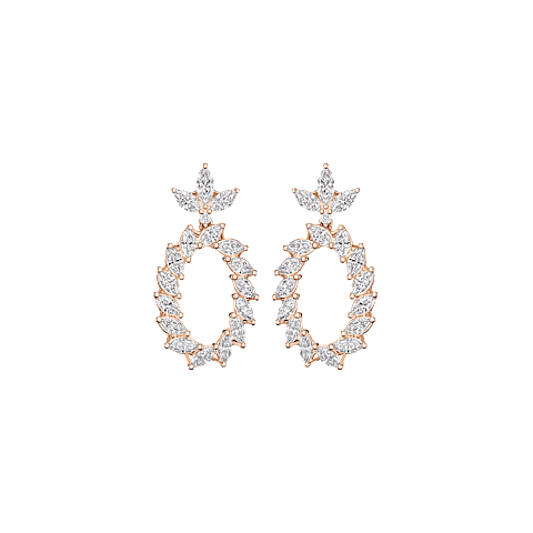 Enlarge {0}Chopard - Diamond Earclips L'Heure du Diamant Marquise 84A062-5001   front view
