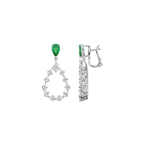 IngrandisciChopard - Orecchini a clip Diamanti L'Heure Du Diamant Drop 84A063-1401  Vista frontale e laterale
