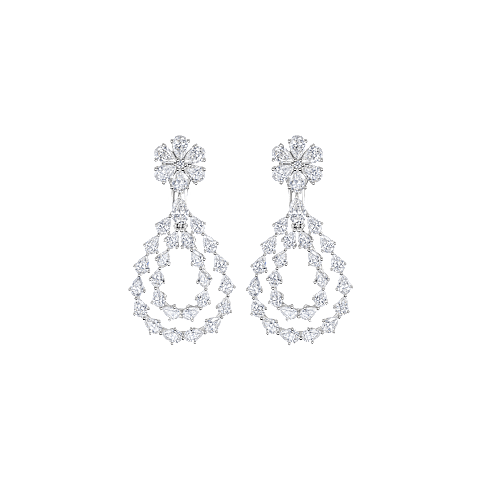 Enlarge {0}Chopard - Diamond Earclips L'Heure du Diamant 84A065-1001   front view