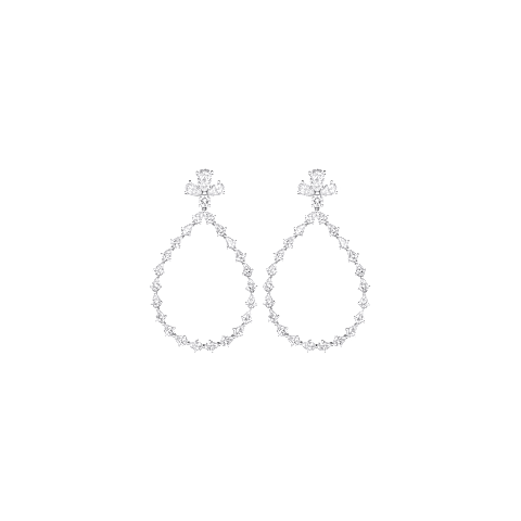 放大 {0}Chopard - 钻石 夹式耳环 L'Heure Du Diamant Drop 84A069-1001  正面及侧面视图