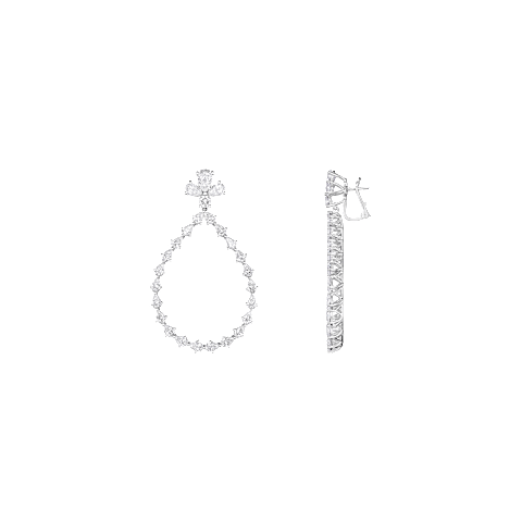 放大 {0}Chopard - 钻石 夹式耳环 L'Heure Du Diamant Drop 84A069-1001   正面视图