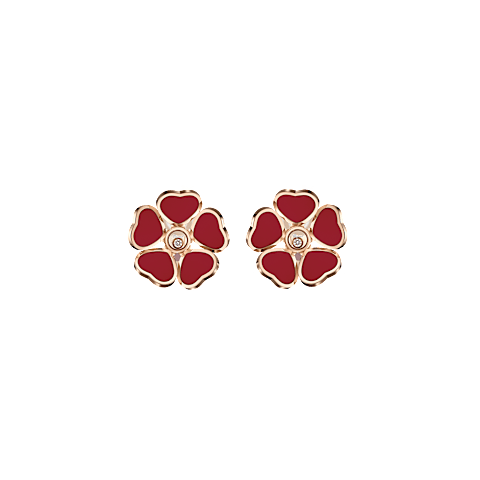 Enlarge {0}Chopard - Earclips Happy Hearts Flowers 84A085-5811   front view