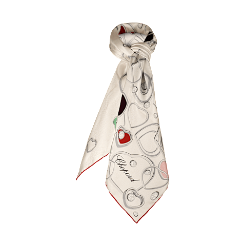 Enlarge {0}White - 90 x 90 cm Scarve  Knotted view
