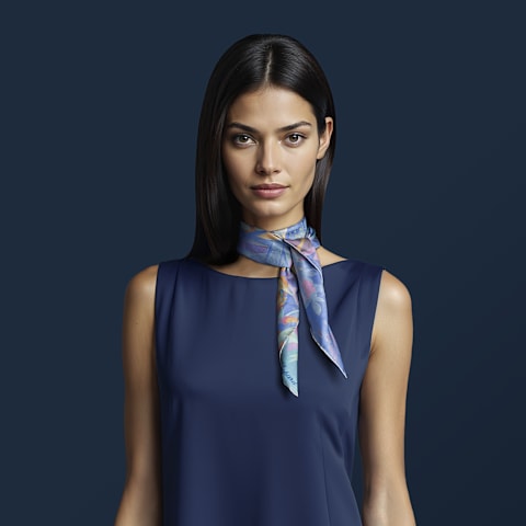 Agrandir {0}bleu clair - 90&nbsp;x 90 cm Foulard   vue port&eacute;