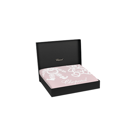 Enlarge {0}Chopard Pink - 90 x 90 cm HAPPY BEAR AND CLOWN BLANKET  packaged in box view