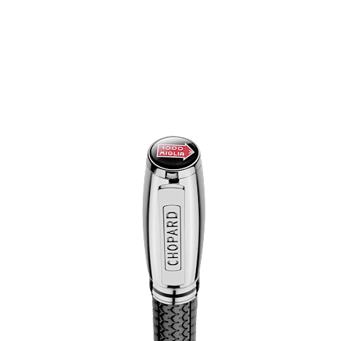 Enlarge {0}Chopard Black rubber - silver-toned metal Brescia ballpoint pen   detail view