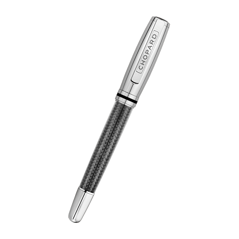 Enlarge {0}Chopard Carbon fiber - palladium plated Brescia rollerball pen  front view