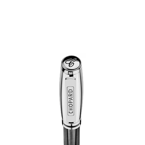 Enlarge {0}Chopard Carbon fiber - palladium plated Brescia rollerball pen   detail view