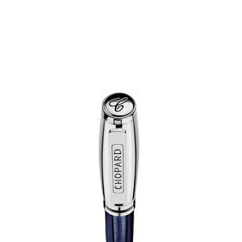 Enlarge {0}Chopard Blue carbon fiber - palladium plated Brescia rollerball pen   detail view