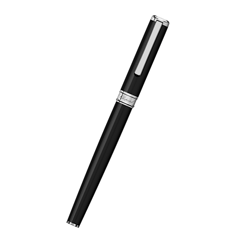 Enlarge {0}Chopard Black resin - silver-toned metal Classic rollerball pen  front view