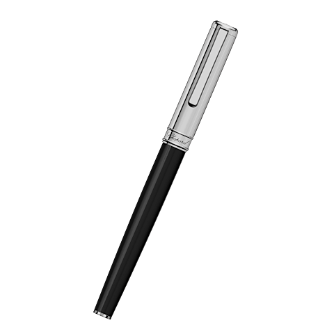 Enlarge {0}Chopard Black resin - silver-toned metal Classic rollerball pen  front view