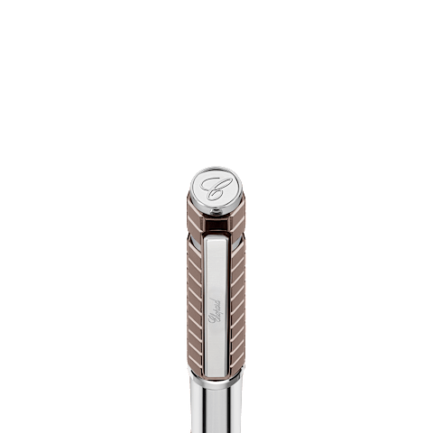 Enlarge Chopard brushed bronze-toned & silver-toned metal ICE CUBE BALLPOINT PEN  detail view