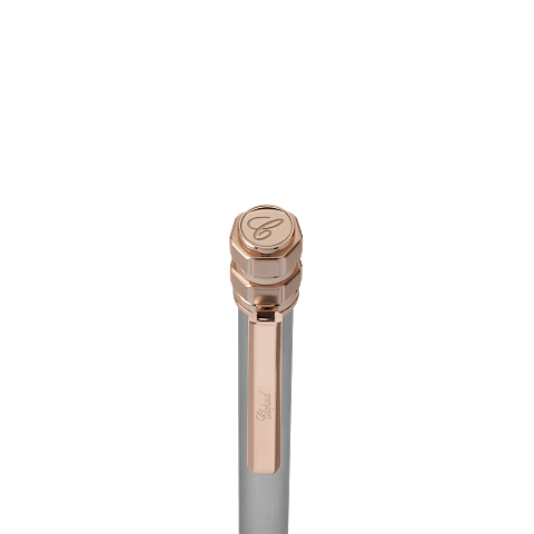 Enlarge Chopard Brushed silver-toned metal with polish rose gold-toned cubes Ice Cube Pure ballpoint  detail view